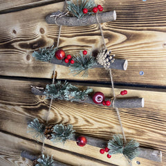 festive-triangle-rustic-tree-ladder-with-foliage|LES085G|Luck and Luck| 4
