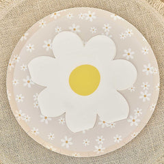 white-daisy-floral-paper-party-napkins-x-16|DAI-107|Luck and Luck| 1