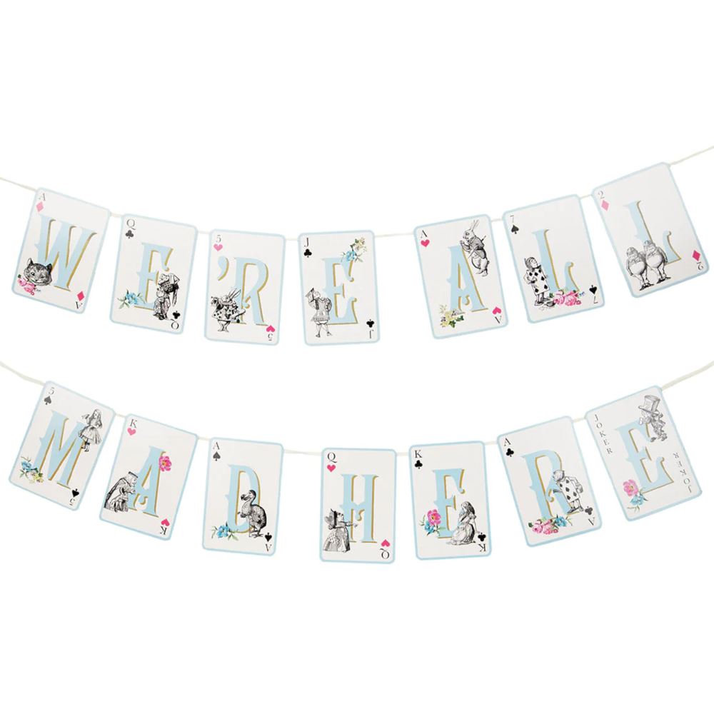 truly-alice-in-wonderland-we-re-all-mad-here-paper-bunting-3m|TSALICE-V2-BUNT|Luck and Luck| 1