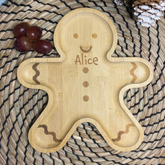 personalised-christmas-gingerbread-bamboo-childrens-plate|JQYXM007|Luck and Luck| 1