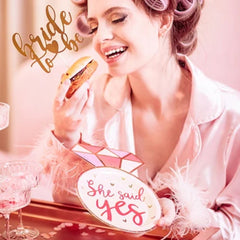 she-said-yes-ring-paper-hen-party-plates-x-6|TPP81|Luck and Luck| 1