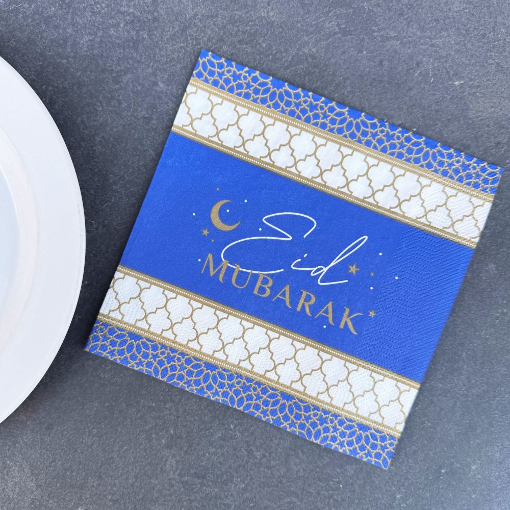 navy-and-gold-eid-mubarak-paper-napkins-x-20|PPG-NAPKIN-EID|Luck and Luck|2