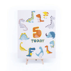 dinosaur-dino-party-age-5-sign-and-easel|LLSTWDINO5A4|Luck and Luck| 3