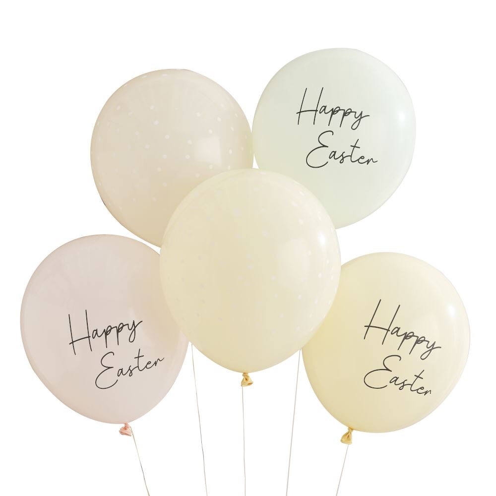 pastel-happy-easter-balloons-x-5-easter-party-decoration|BU-152|Luck and Luck|2