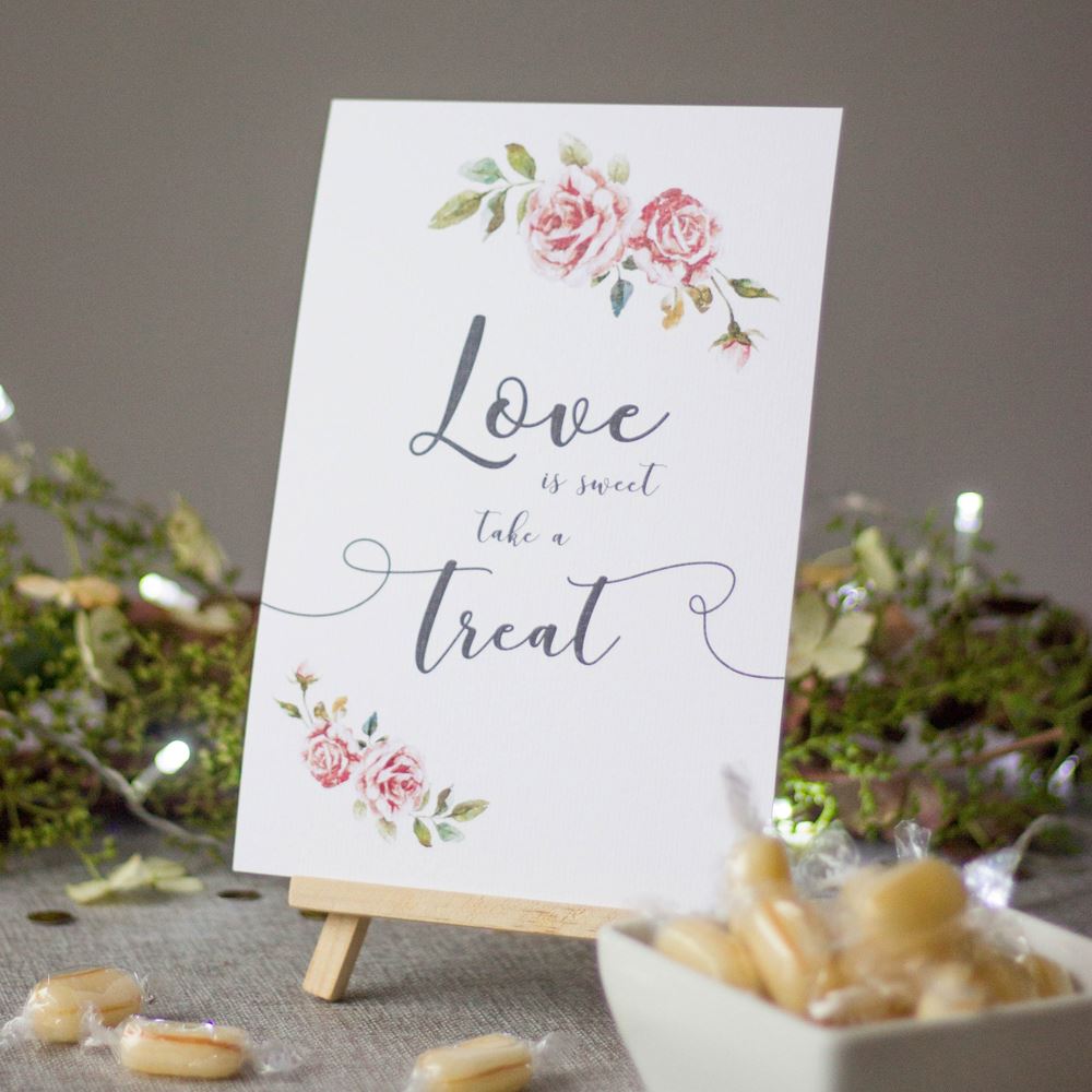 white-boho-love-is-sweet-card-and-easel-wedding-sweet-candy-bar-sign|LLSTWBOHOLIS|Luck and Luck| 1