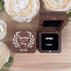 personalised-square-ring-box-2-ring-slots-black-insert-design-1|LLUVRB2BD1|Luck and Luck| 1