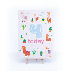 llama-age-4-birthday-sign-and-easel|LLSTWLLAMA4A4|Luck and Luck| 3