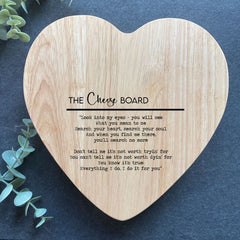 personalised-heart-wooden-cheese-board-love-song-lyrics-gift|LLWW7836D3|Luck and Luck| 1