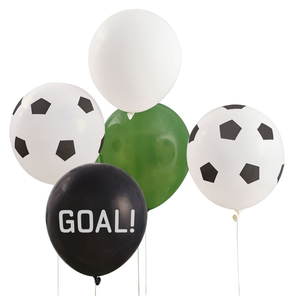 black-white-and-green-football-party-balloon-bundle-x-5|FT-101|Luck and Luck|2