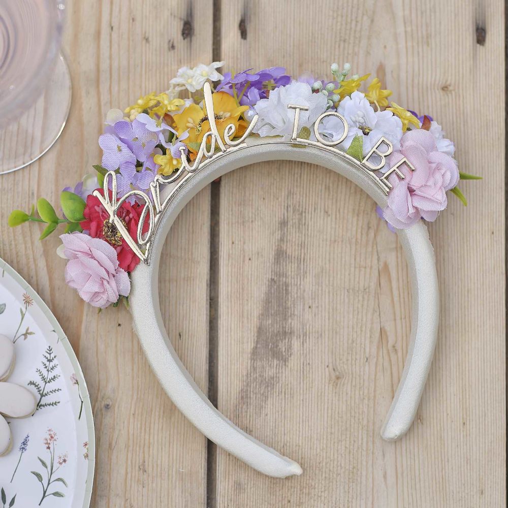 floral-bride-to-be-hen-party-headband|FLO-106|Luck and Luck| 1