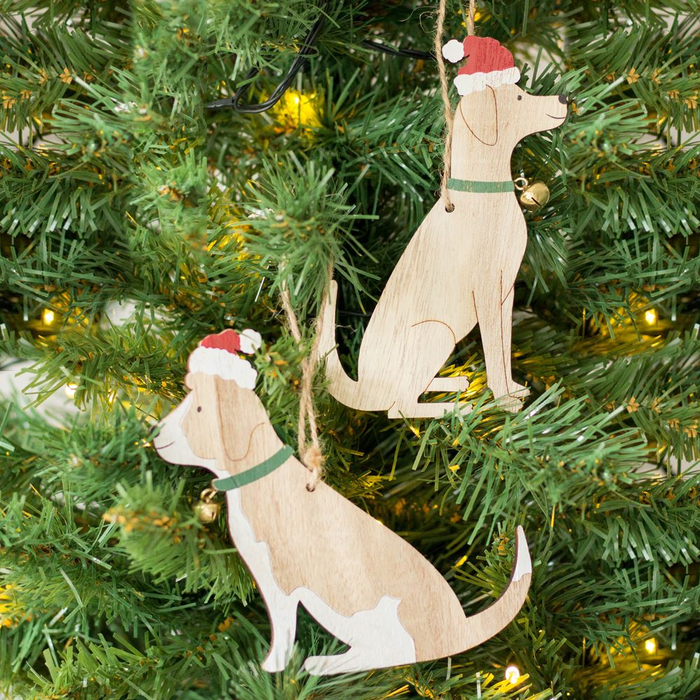 christmas-tree-decorations-hanging-dogs-with-bells-x-2|TLA445|Luck and Luck| 1