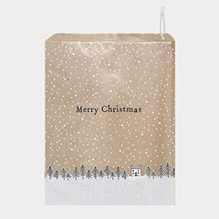 east-of-india-brown-paper-gift-bags-merry-christmas-with-trees-x-50|5011|Luck and Luck|2
