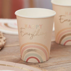 pastel-happy-everything-gold-foiled-paper-party-cups-x-8|HAP-115|Luck and Luck| 1