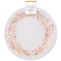 multicoloured-botanical-leaf-wreath-paper-plates-x10|764600000099|Luck and Luck|2