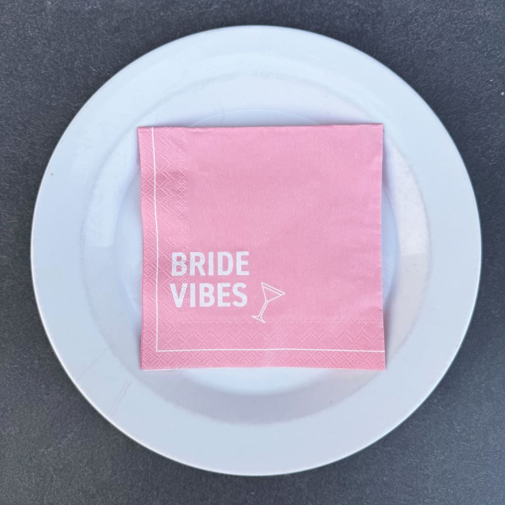 hen-night-pink-bride-vibes-paper-party-napkins-x-20|BRIDE-CNAPKIN|Luck and Luck| 1
