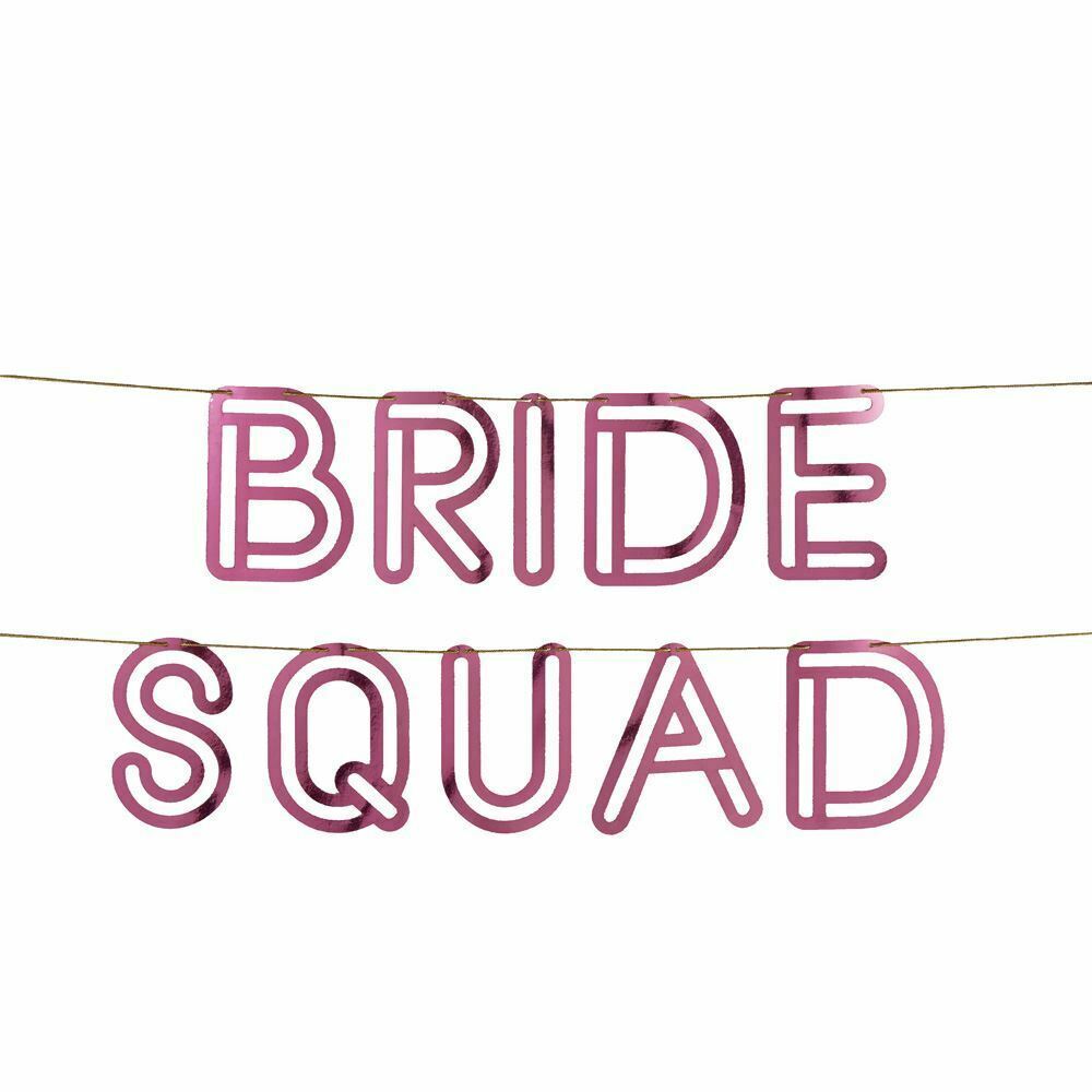 bride-squad-pink-card-foil-bunting-hen-party-2m|775974|Luck and Luck|2