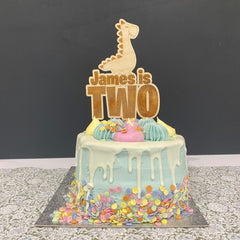 personalised-wooden-dinosaur-cake-topper-age-2-design-1|LLWWDINOD1CT2|Luck and Luck| 1