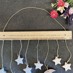 personalised-twinkle-wooden-hanger-with-moon-and-stars-baby-nursery|UV586|Luck and Luck| 3