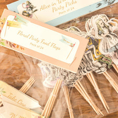 alice-in-wonderland-and-floral-flags-food-picks-x-24-of-each|LLSETFOODPICKS|Luck and Luck| 4