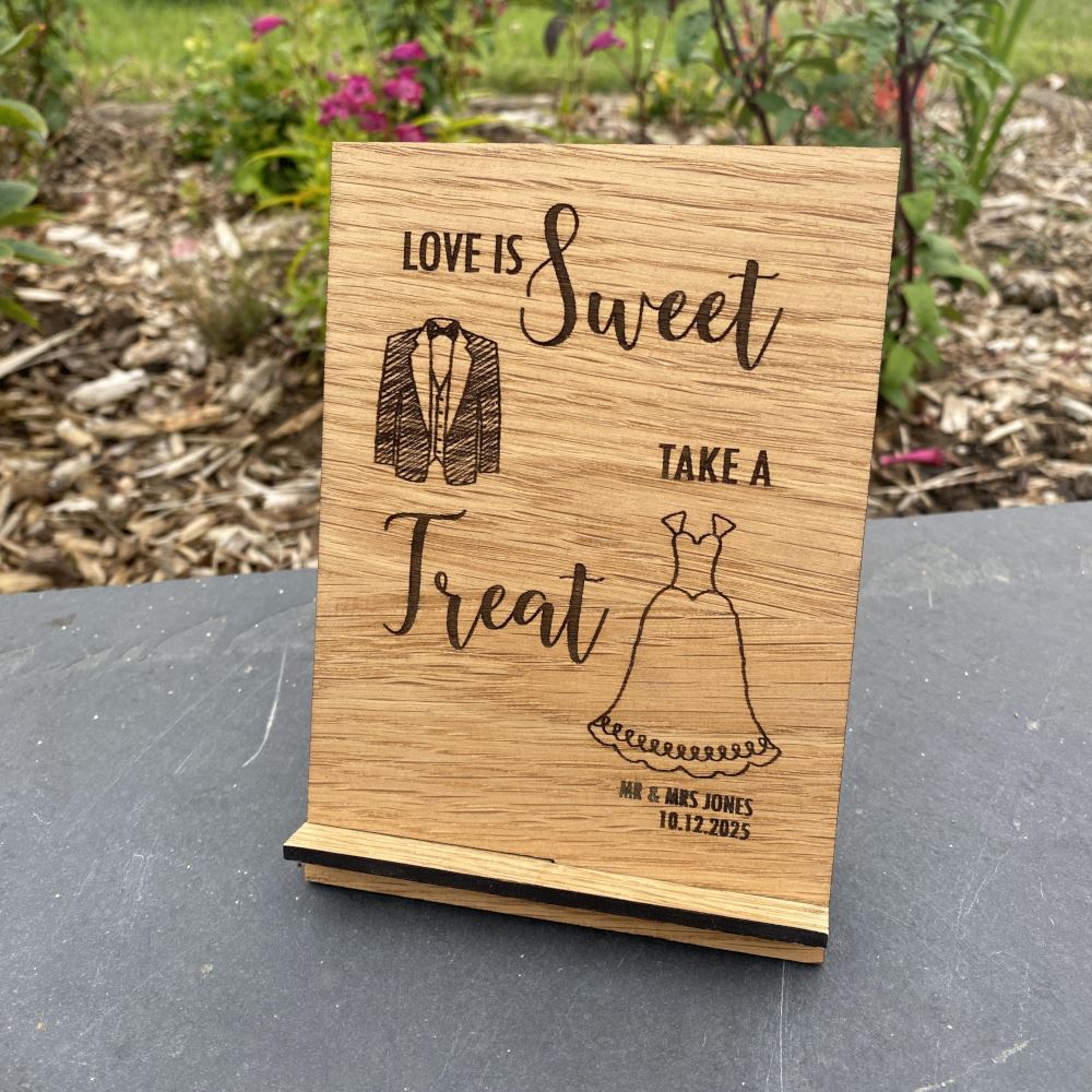 personalised-love-is-sweet-wooden-wedding-sign-design-2|LLWWWEDSIGND2LIS|Luck and Luck|2