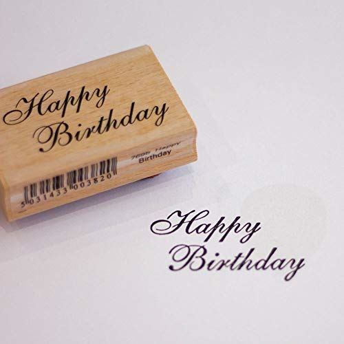 happy-birthday-wood-mounted-rubber-craft-stamp|769B|Luck and Luck| 1