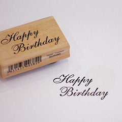 happy-birthday-wood-mounted-rubber-craft-stamp|769B|Luck and Luck| 1