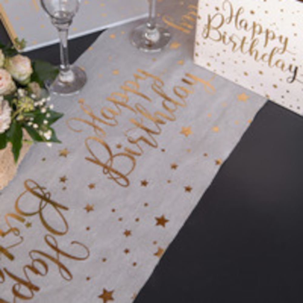 cream-happy-birthday-party-table-runner-3m|847300300001|Luck and Luck| 1