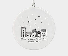east-of-india-flat-porcelain-bauble-hearts-come-home-for-christmas-decoration|6531|Luck and Luck|2