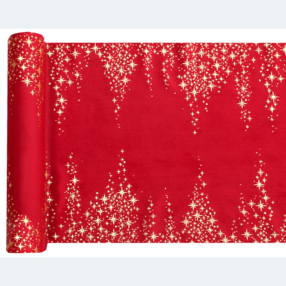 red-christmas-table-runner-with-gold-stars-2-5m|814600300007|Luck and Luck|2