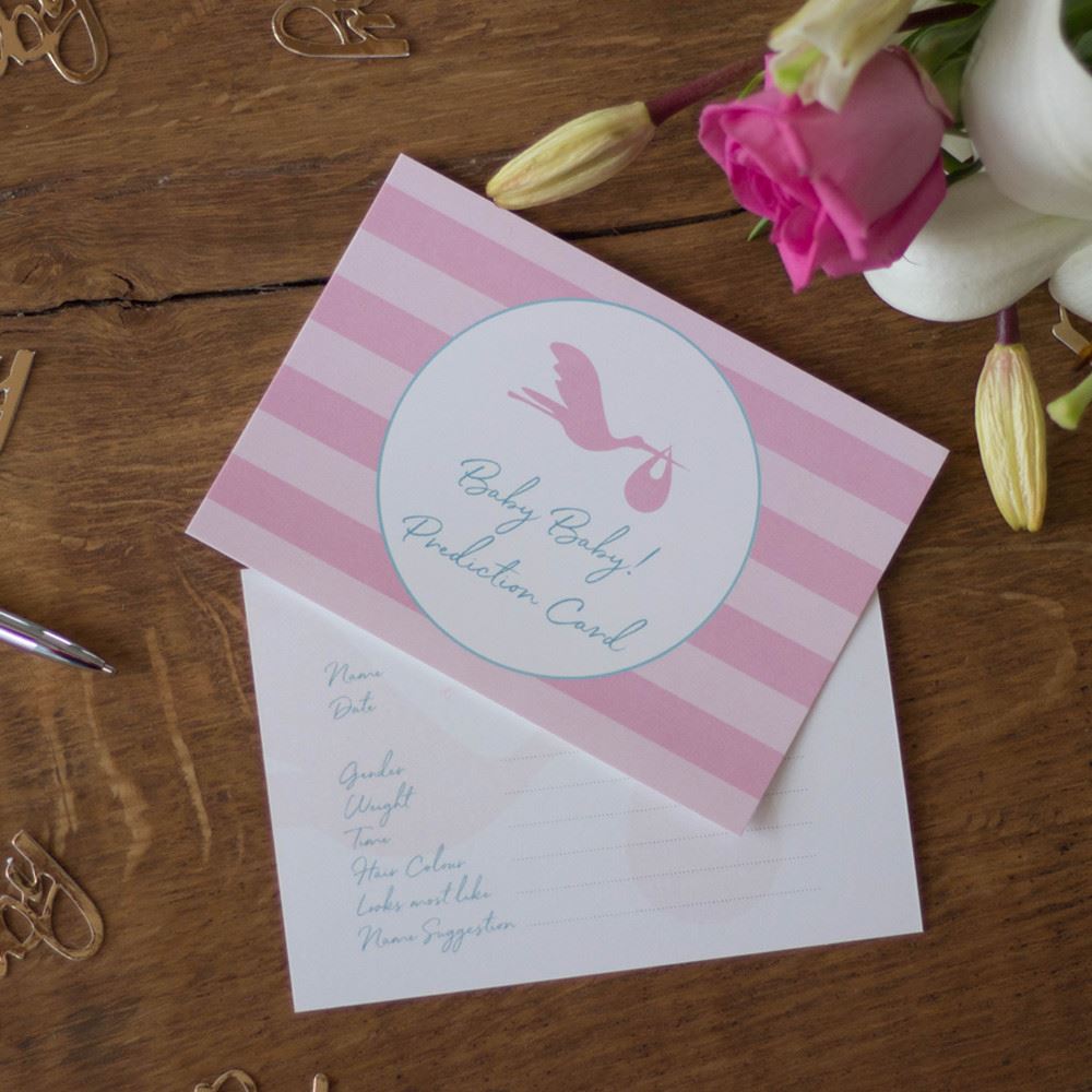 baby-prediction-cards-pink-stork-baby-shower-game-x-6|LLPREDPINKSTORK|Luck and Luck| 1