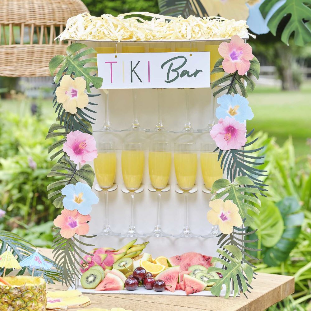 tiki-bar-drinks-stand-with-grazing-treat-board-tropical-party|TI-114|Luck and Luck| 1