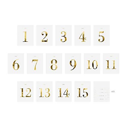 wedding-table-number-white-gold-bottle-stickers-labels-set-of-15|KPZ6-008-019M|Luck and Luck| 1
