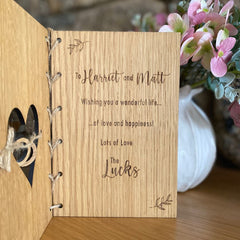 oak-veneer-personalised-wedding-card-keepsake-gift|LLWWWEDCARD|Luck and Luck| 3