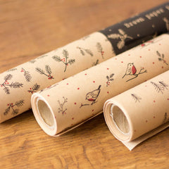 east-of-india-set-of-3-kraft-brown-christmas-wrapping-paper|WRAPTRIO|Luck and Luck| 1