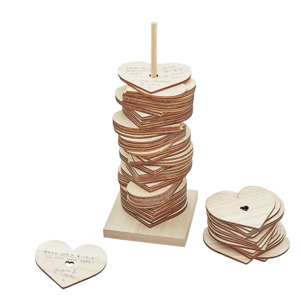 wooden-stacking-heart-wedding-guest-book-alternative-keepsake|BR324|Luck and Luck|2