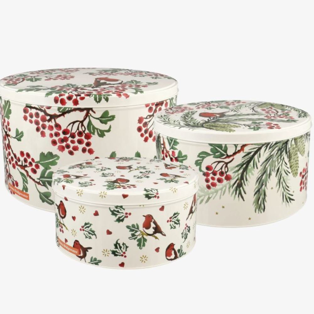 emma-bridgewater-hawthorn-berries-christmas-set-of-3-round-cake-tins|EBX3146|Luck and Luck| 1