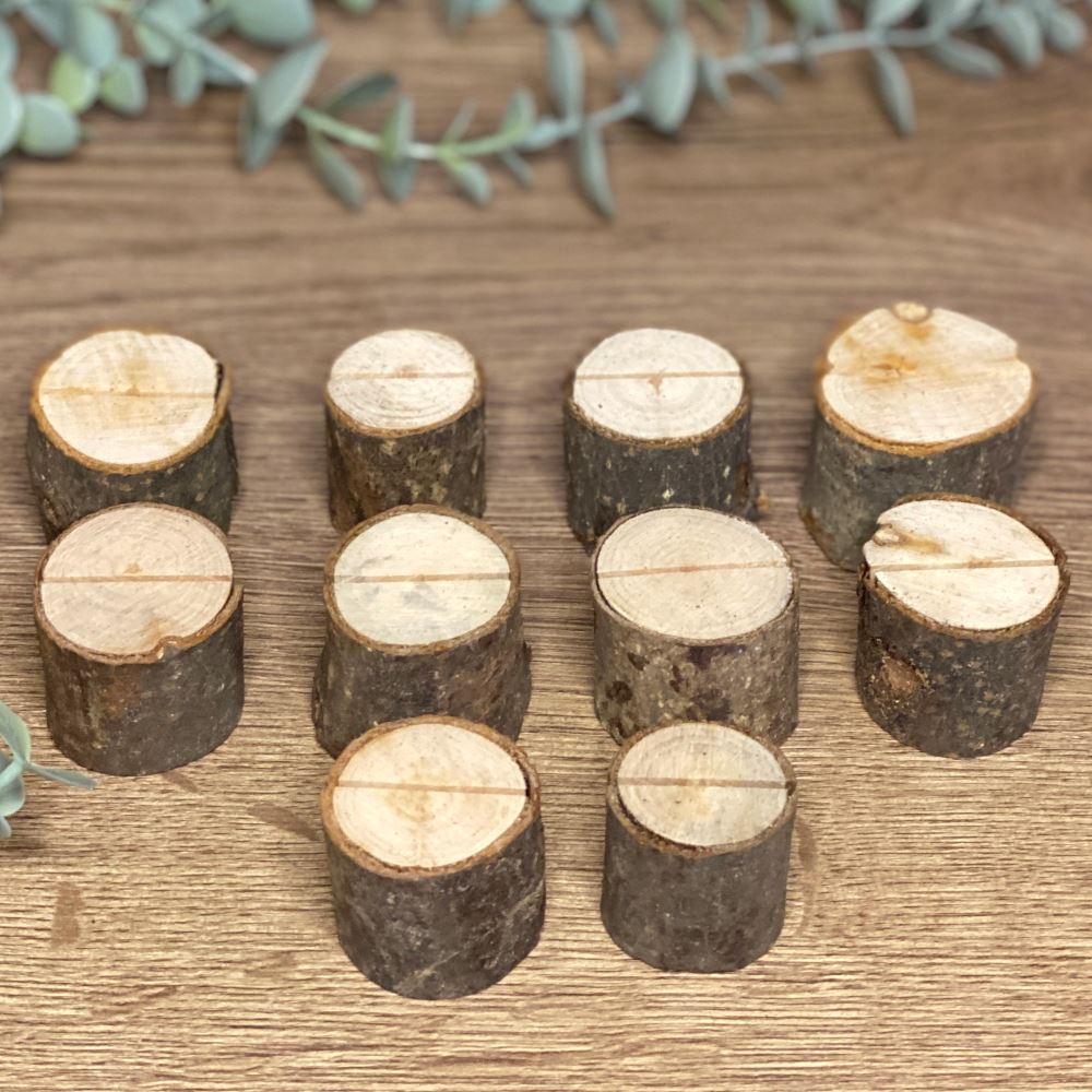 wooden-mini-log-place-name-holders-x-10-rustic-wedding|LLWOODENPLACEHOLDER|Luck and Luck| 4