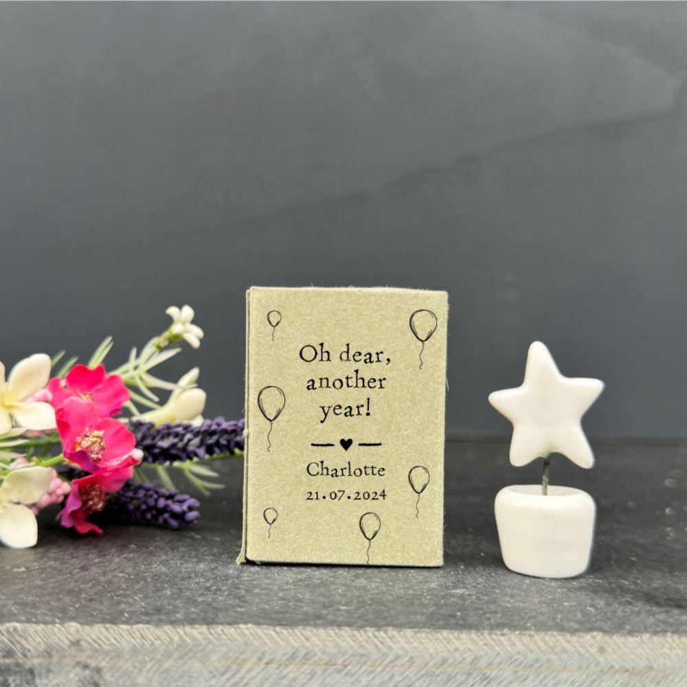 porcelain-star-personalised-matchbox-oh-dear-another-year-birthday|LLUV5660V2|Luck and Luck| 1