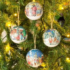 emma-bridgewater-christmas-village-set-of-4-baubles|WIN3141|Luck and Luck| 1