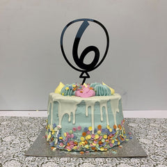 customisable-acrylic-number-6-balloon-shape-cake-topper|LLWWBALLOON6CTA|Luck and Luck| 1