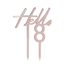 rose-gold-cake-topper-hello-18-18th-birthday-party|MIX-303|Luck and Luck|2