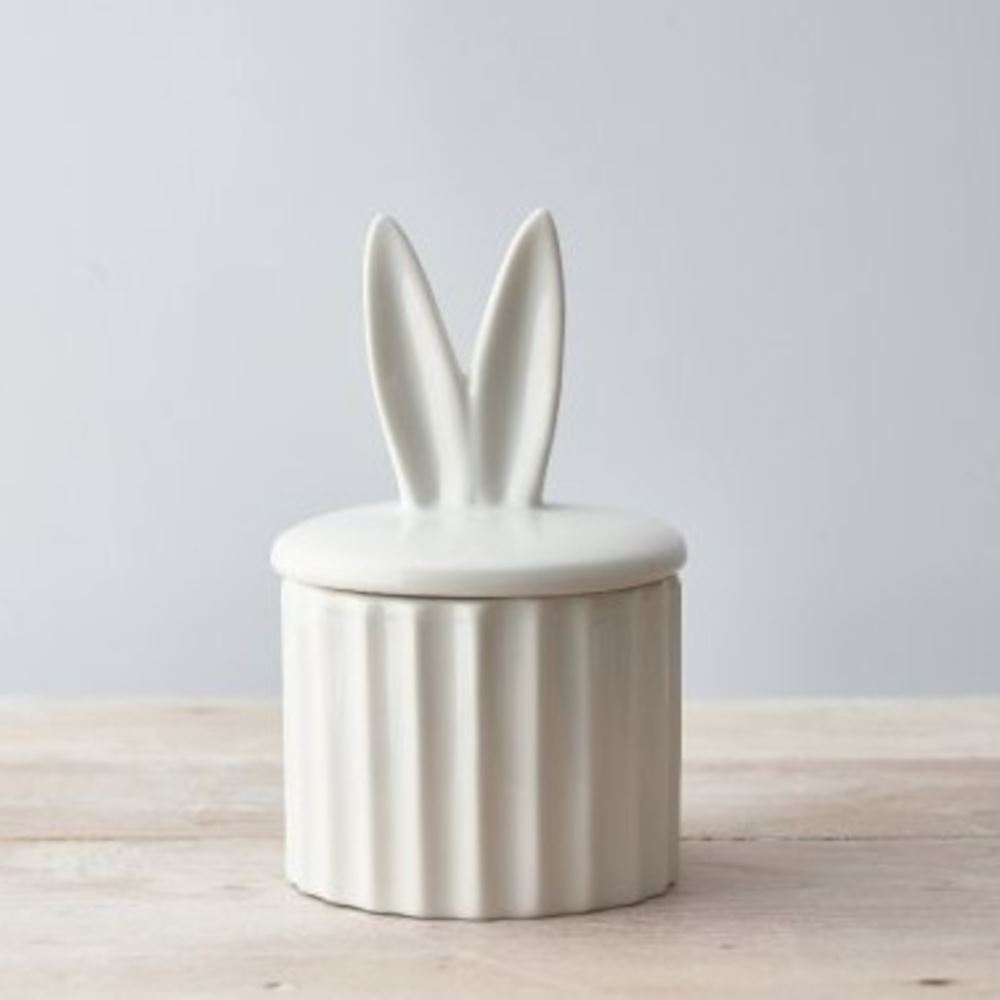 white-bunny-ears-ceramic-storage-pot-16-5cm-easter-decoration|PL021451|Luck and Luck|2