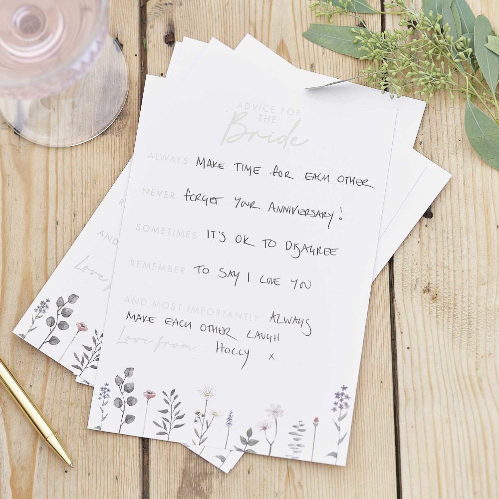 floral-advice-for-the-bride-cards-hen-party-game-x-10|FLO-118|Luck and Luck| 1