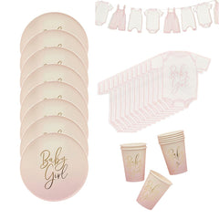 baby-girl-lux-party-pack-paper-plates-napkins-cups-balloons-bunting|LLBABYGIRLPP2|Luck and Luck| 1