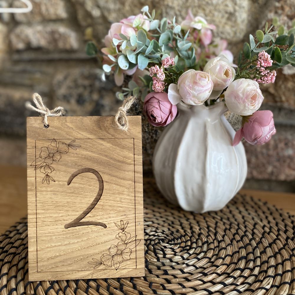 wooden-oak-veneer-table-number-design-2-rustic-wedding-event|LLWWTABNUMD2SMALL|Luck and Luck| 1