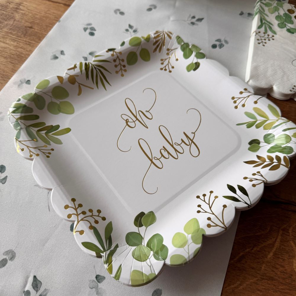 oh-baby-botanical-paper-party-plates-x-8-baby-shower|90677|Luck and Luck| 1