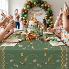 Safari Tablecloth Party Table Cover Kids Jungle Decoration (180x120cm)