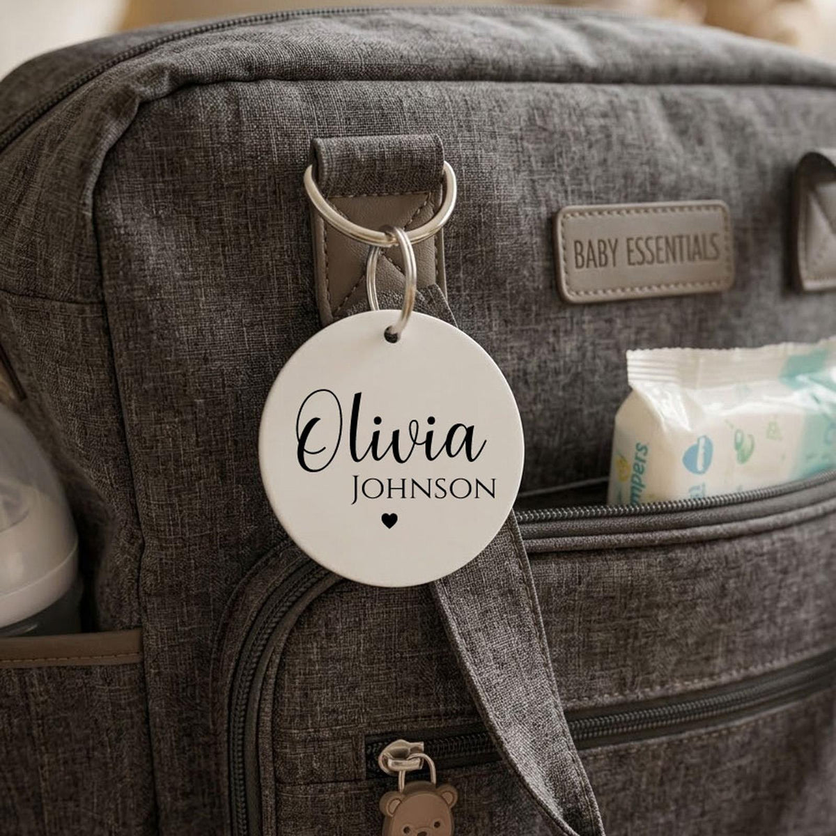 Personalised Acrylic Name Keyring Bag Charm - Kids School Bag & Backpack Tag Gift