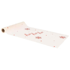Hohoho Christmas Table Runner Red Cream Festive Dining Party Table Decoration