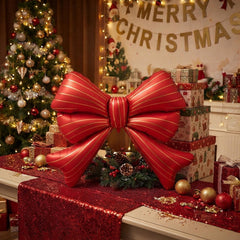 Large Red Foil Bow Balloon for Christmas Party and Festive Backdrop Decoration